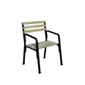 Кресло «Беседа» с подлокотником, каркас черный с брусом